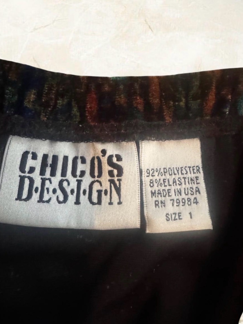 Vintage Chicos Crushed Velvet Paisley Maxi Skirt -M/L - Picture 3 of 5